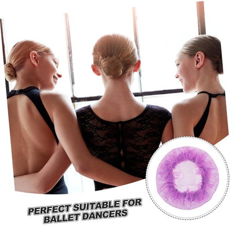 OHPHCALL 5pcs Set Ballet Hair Bun Net Bun Hair Net for Dance Hairnets for Women Bun Hair Net for Women Dance Bun Net Elastic Band Hair Net Hair Accessories for Women Clips The Net Purple