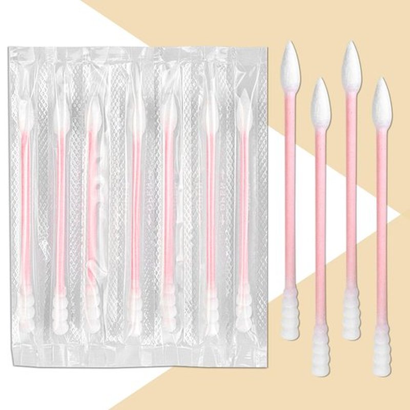 500 Count Individually Wrapped Cotton Swabs, Travel Cotton Swabs, Cotton Stick, Spiral Pointed Cotton Swab, Round Tip Cotton Swab, Individually Wrapped Double Tipped Cotton Swabs for Ear,Makeup,Clean