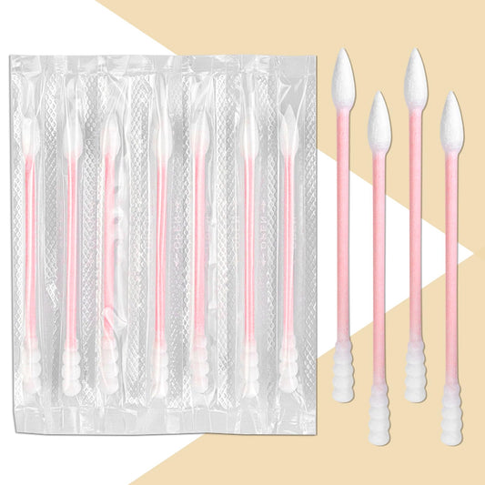 300 Count Cotton Swabs Individually Wrapped, Travel Cotton Swabs, Cotton Stick, Spiral Pointed Cotton Swab, Round Tip Cotton Swab, Individually Wrapped Double Tipped Cotton Swabs for Ear,Makeup