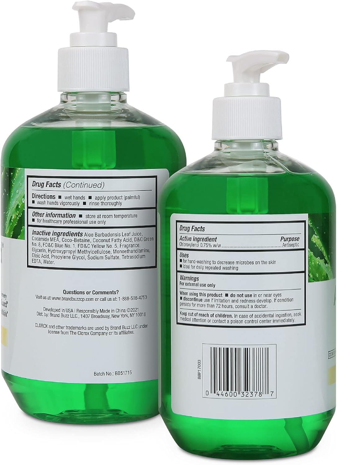 Clorox Healthcare AloeGuard Antimicrobial Liquid Hand Soap with Pump, Triclosan-Free, Infused with Aloe Vera and Vitamin E, Gentle and Moisturizing, FDA Registered, 18 Fl Oz - 12 Pack
