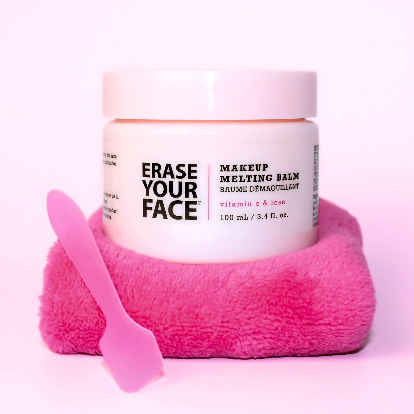 ERASE YOUR FACE Original Makeup Melting Balm - Hydrating Cleansing Balm & Makeup Remover Enriched Vitamin E & Rose - Leaves Skin Soft & Refreshed - Safe for Sensitive Skin (100 ml)