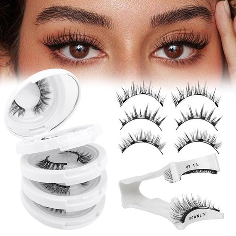 Krafty Magnetic Eyelashes,Magnetic Eyelashes with Applicator Reusable Magnetic Lashes No Glue Needed Magnetic Eyelashes without Eyeliner Natural Look Magnetic Eyelashes Magnetic Lashes