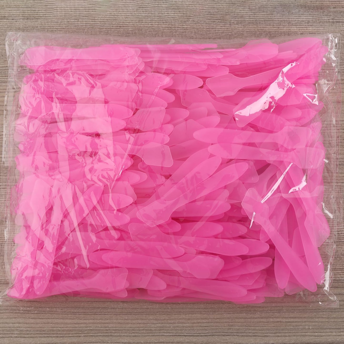 Tbestmax 300 PCS Mini Cosmetic Spatulas 3.2" x 0.6" Disposable Makeup Spatulas, Plastic Spatulas Pink Facial Creams Skin Care Spatulas