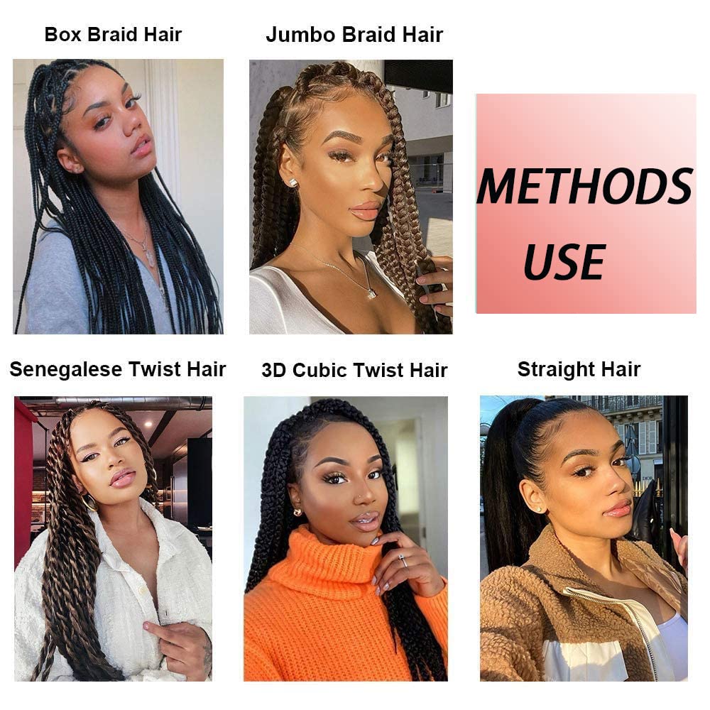 ZERAL Braiding Hair Pre Stretched 30 Inch 8 Packs Braiding Hair Professional Itch Free Yaki Texture Hair Extensions for Braids Synthetic Hair Braiding for Women and Girls (Purple/Pink#)