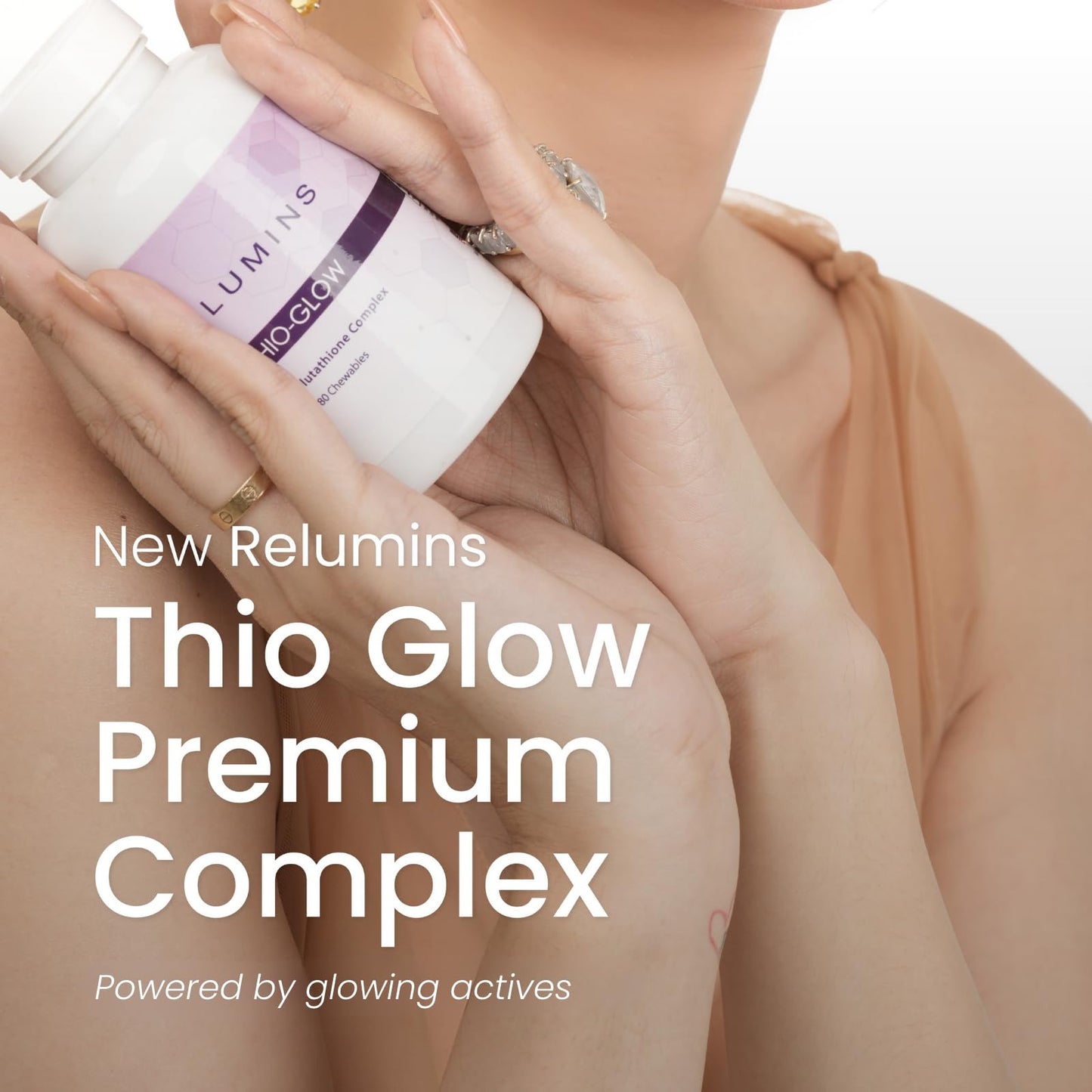 Relumins Thio-Glow Chewable Sublingual Glutathione Complex with Biotin, VIT C & E, Plus Grapeseed Polyphemols – 330mg Gluta Per Serving – 4X Effective Than Liposomal for a Summer Glow Skin