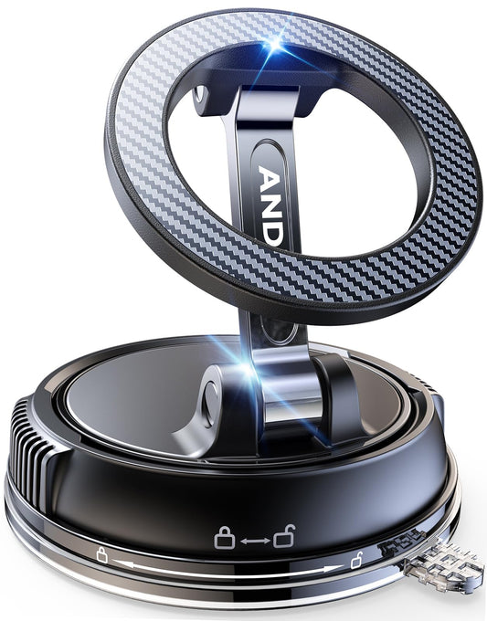 ANDERY Car Phone Holder for Magsafe [78+LBS Strongest Suction & 2400gf Strongest Magnetic] 360° Adjustable Car Phone Mount, Phone Holders for Your Car for iPhone 17-12 & All Phones, Father Gifts