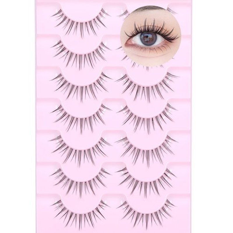 Manga Lashes Natural Look Anime Lashes with Clear Band Natural Manga Eyelashes Manhua Manhwa Lashes Korean Japanese Style Cosplay Lashes by EYDEVRO