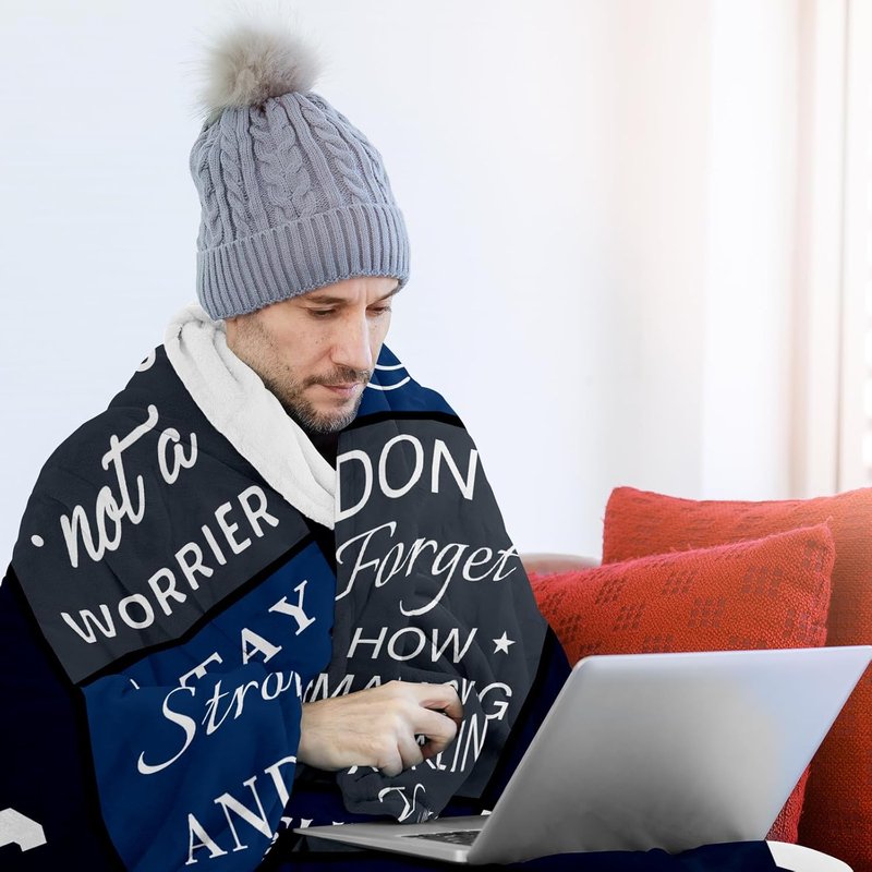 Get Well Gifts for Men | Surgery Recovery Blanket 60”x50” - Inspirational & Encouraging Design