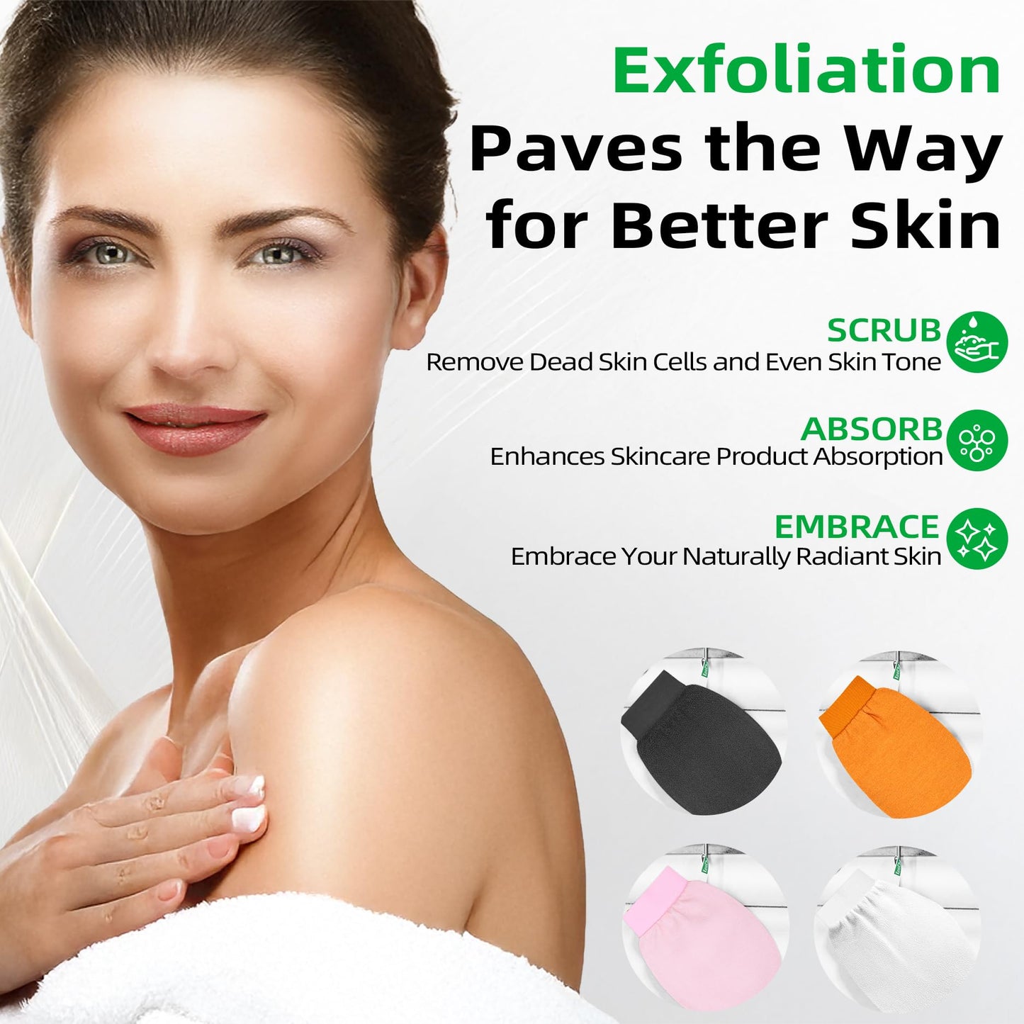 KeeChal Exfoliating Glove, Upgrade Double-layer Cushioned, for Delicate Skin & Beginners, Brighten Tattoos, Remove Dead Skin, for Self-Tan Prep/Removal & Keratosis Pilaris (1 pc, Blush Pink)