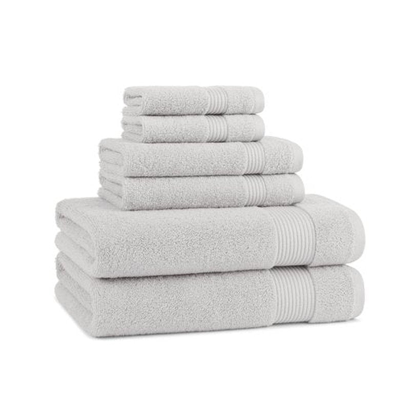 Arkwright Bath Towels Set of 6 - Super Soft 100% Cotton, 600 GSM Quick Dry & Absorbent, Luxury Bathroom Essentials with 2 Shower Towels, 2 Hand Towels and 2 Washcloths, Titanium Grey