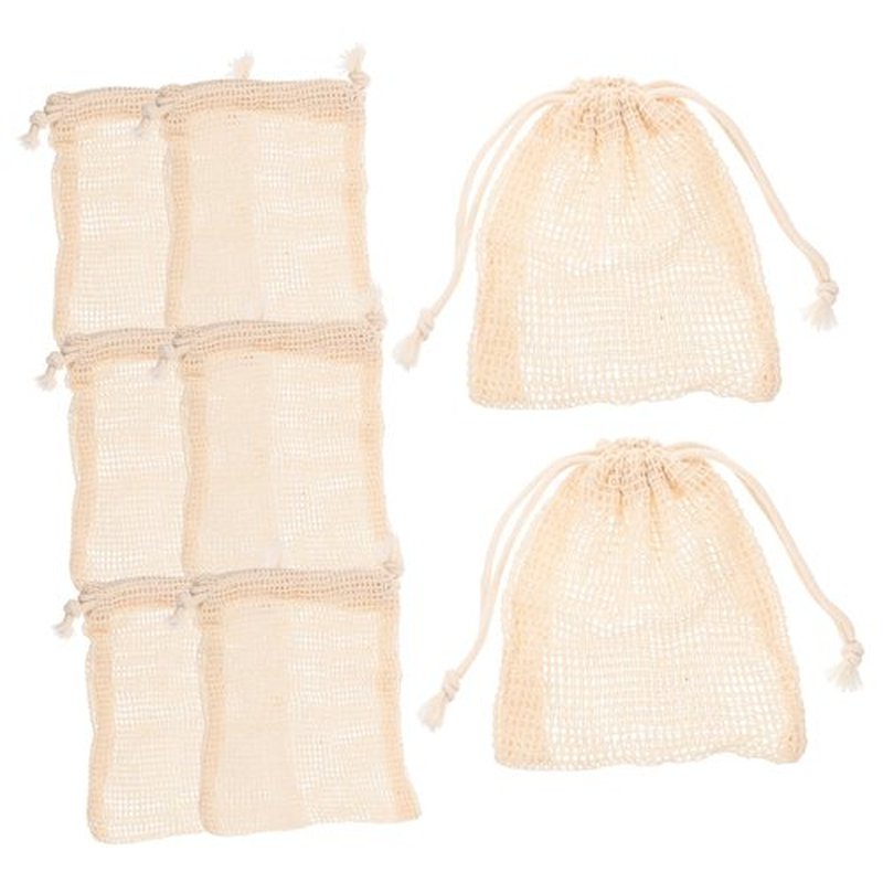Beavorty 32 Pcs Soap Storage Bag Linen Soap Pouches Natural Sisal Soap Bags Exfoliating Soap Sleeve Bathing Supplies Face Cleansing Foaming Nets Foaming Bags Grid Cotton Linen Laundry Bag