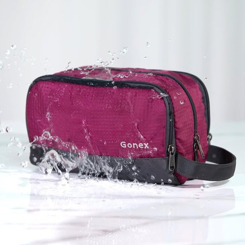 Gonex Travel Toiletry Bag Nylon, Cosmetic Makeup Bag for Women, Dopp Kit Shaving Bag Toiletry Organizer Purple