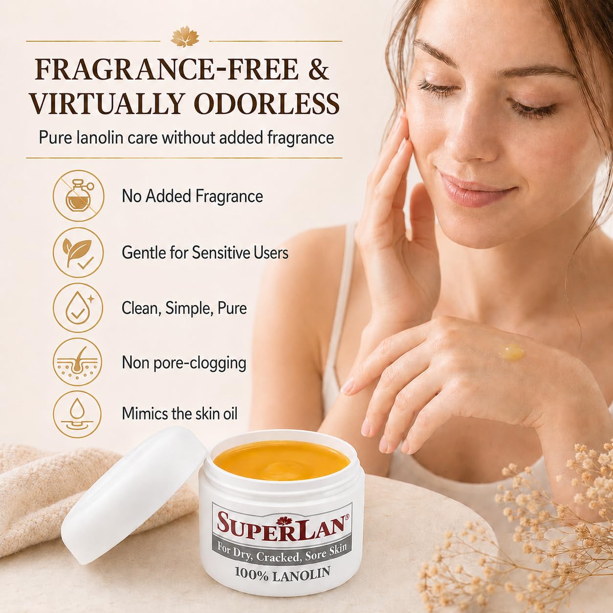 Lanolin Nipple Cream 1 Oz - 100% Organic Nipple Cream Lanolin - Body & Face Moisturizer for Eczema, Psoriasis & Severe Dry Skin - Ultra Hydrating & Soothing Skin Moisturizer for Hot & Cold Weather