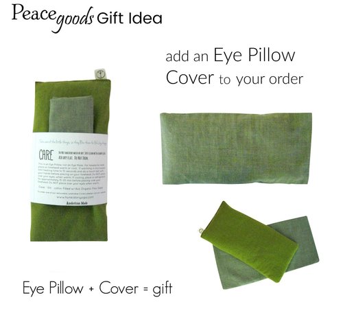Peacegoods Unscented Eye Pillow - Soft & Soothing Gauze Cotton Filled with Flax Seed Weighted for Yoga Meditation Headache Relief Sleep Massage - Celery Green