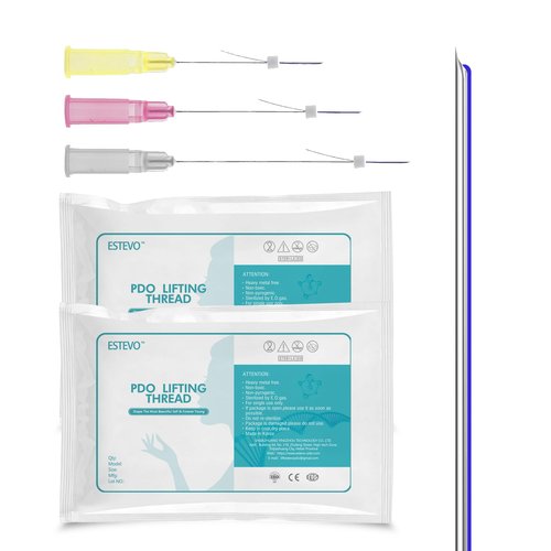 ESTEVO PDO Mono Threads Lift, for Face and Body PDO Thread For Skin Tightening and Reduce Wrinkle (20PCS-26G*50mm)
