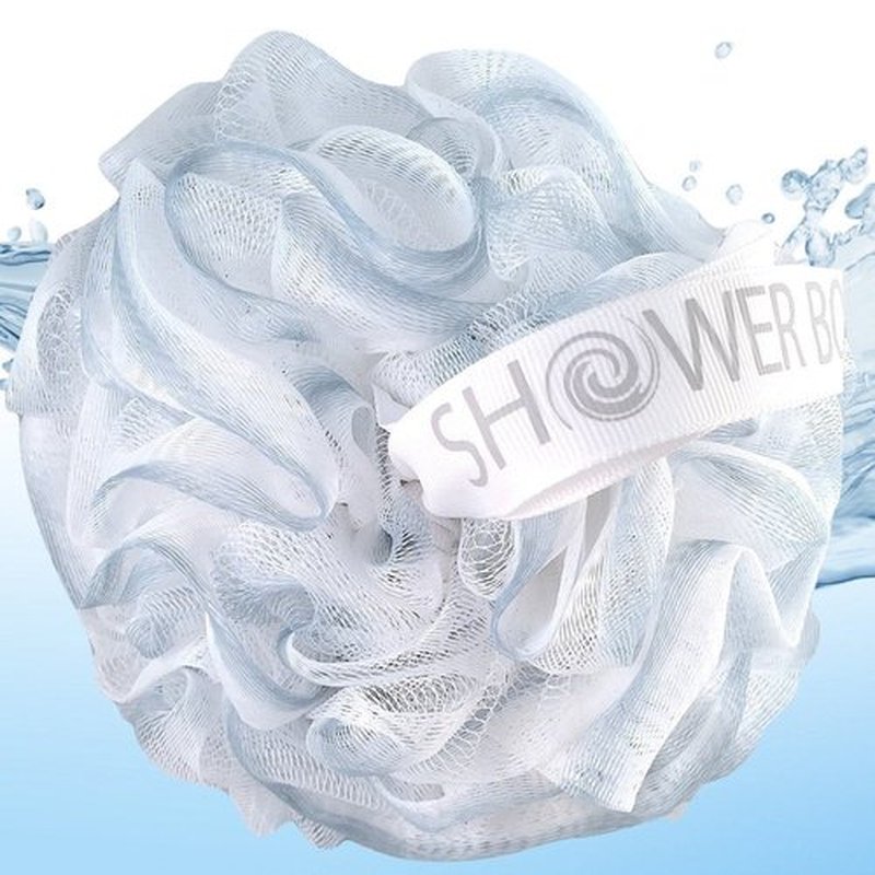 SHOWER BOUQUET Loofah-Bath-Sponge XL-75g-Soft-Set 4-Pack-Pastel-Colors - Extra-Large Mesh Pouf Scrubber for Men and Women - Exfoliate with Big Lathering Cleanse