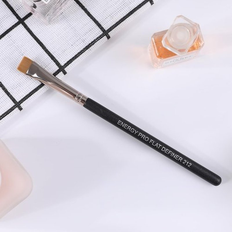 ENERGY Flat Eyeliner Eyebrow Concealer Brush Pro Flat Definer Firm Stiff Thin Synthetic Bristle Precision Lash Liner Brow Conceal for Defining Shaping Eyebrows with Gel Powder Cream Cake Makeup 212
