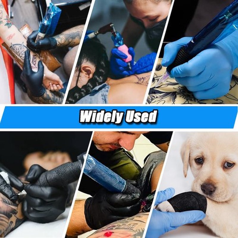 Tattoo Machine Covers with Grip Tape - YONGDA 200pcs Large Tattoo Pen Covers Bags Blue 2.56 * 7.08in Pen Machine Sleeves with 12pcs Grip Tape Wrap Self Adhesive Bandage Wrap