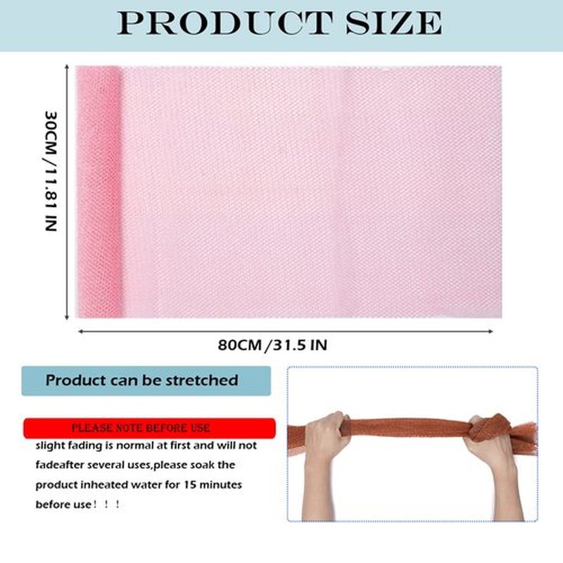 African Exfoliating Net,JASSINS African Sponge Net,Body Exfoliating Long Net Shower Body Scrubber Back Scrubber Skin Smoother（Black+White+Pink）