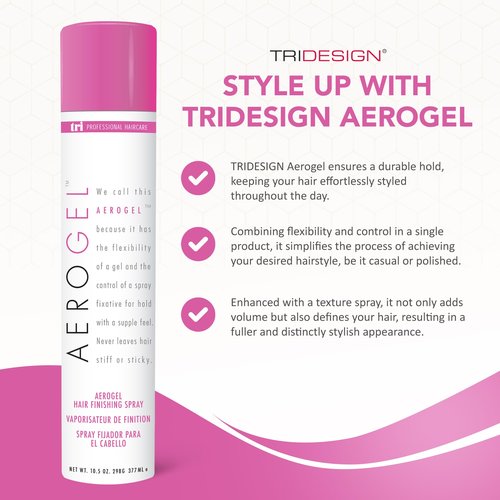 TRI Design Aerogel Hairspray - Non-Toxic Hair Finishing Spray for Styling, Volumizing and Holding Curly Hair with Flexible Hold - For Women and Men - Pack of 4 (10.5 oz)