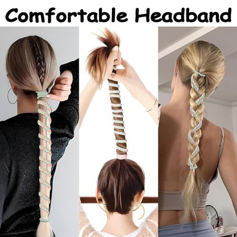 3PCS 25" Ponytail Holders Hair Ties for Sports, Elastic Ponytail Holders Hair Bands, Thick Hair Tie Scrunchies No Damage Long Strong Braided Pony tails Hair Ties, Spiral Long Pony Tail Wrap-003