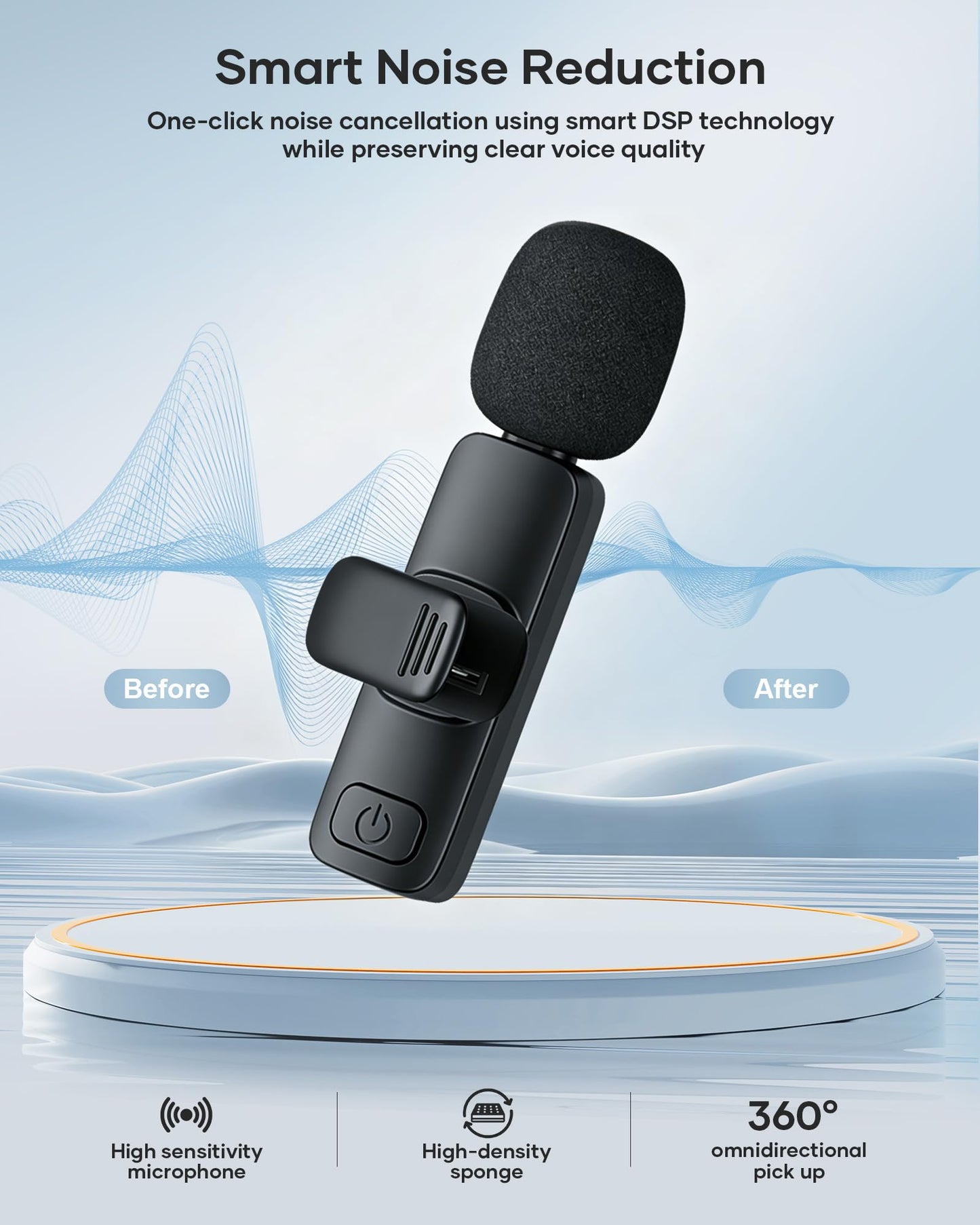 2 Pack Wireless Lavalier Microphone for iPhone iPad and Android Phone, Lapel Mic Plug and Play Wireless Mic Noise Reduction Mini Microphone for Video Recording Interview Podcast Vlog YouTube Tiktok