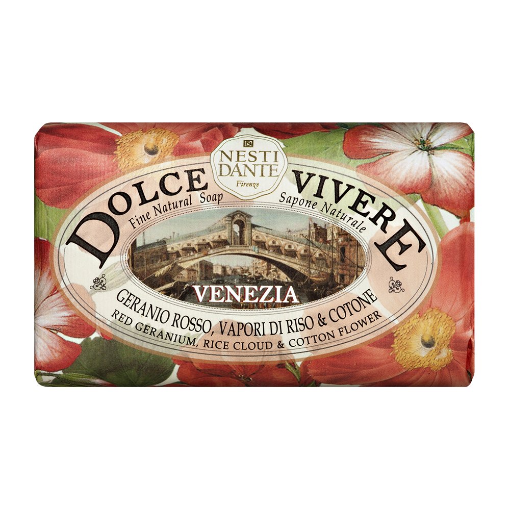 Nesti Dante Dolce vivere italian triple-milled bar soap, venezia - red geranium, 250 Grams