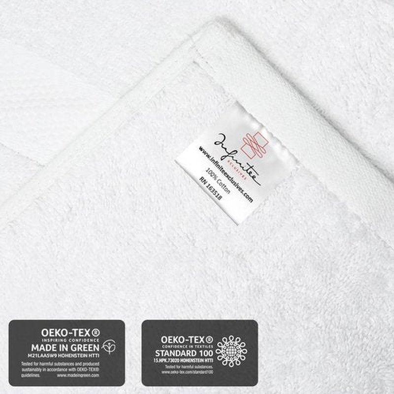 Infinitee Xclusives 100% Cotton Hand Towels for Bathroom – Ultra-Soft & Highly Absorbent, 6-Pack, Gym, Spa & Hotel |Brilliant White |