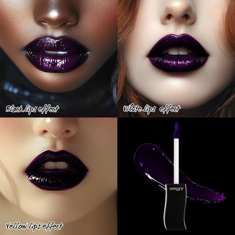 oygcee Purple Gothic Lip Gloss - Long-Lasting, Waterproof & Non-Sticky | Moisturizing, High Pigmented Vegan Lip Gloss for Bold Cosplay, Vampire & Halloween Makeup