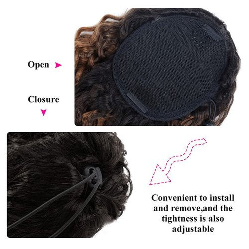 Long Curly Drawstring Ponytail 30”Synthetic Clip In Ponytail Extensions For Women Afro Curly Corn Wave Clip on Ponytail (#T2/30)