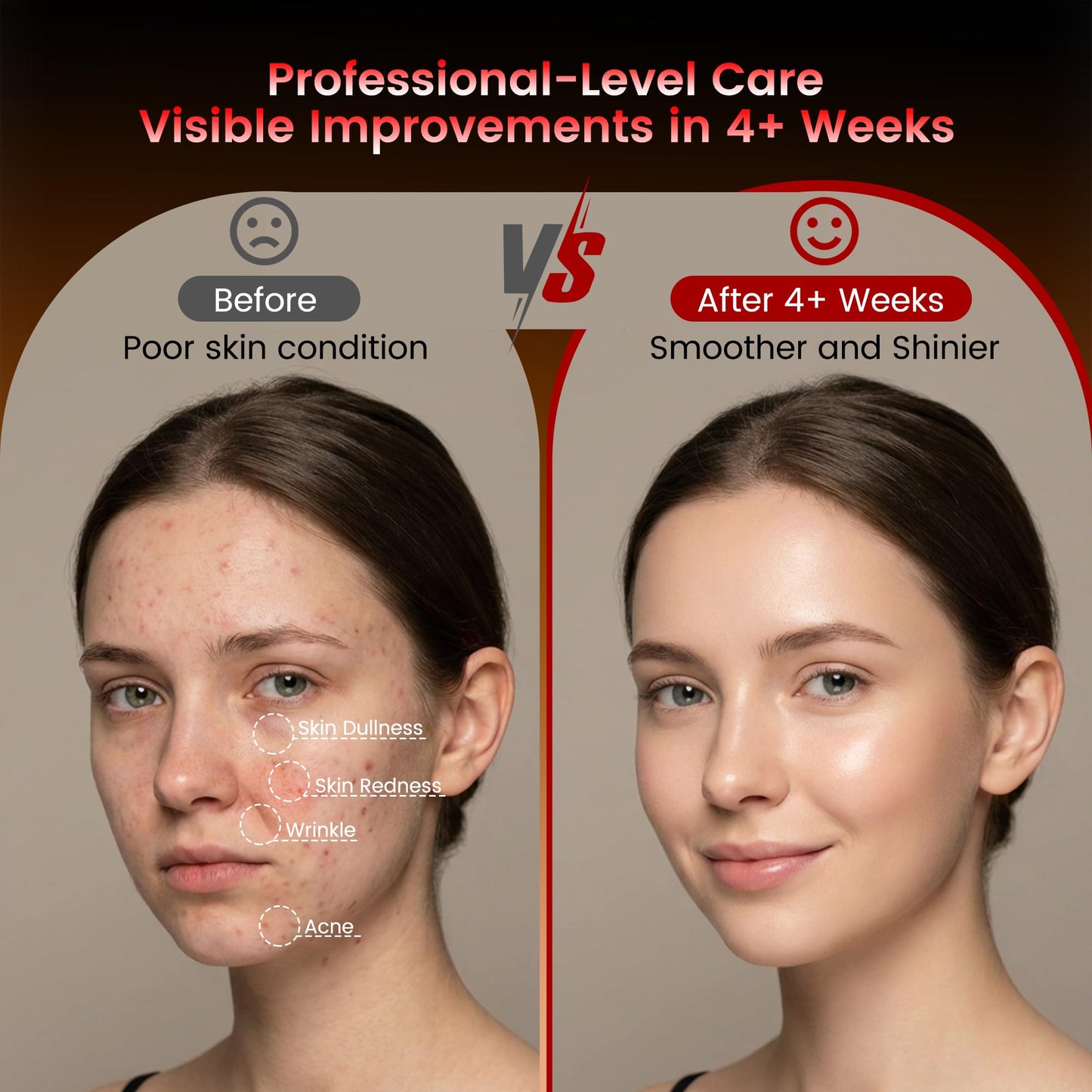 Wireless Red Light Therapy Mask for Face, Anti-Wrinkle & Acne Treatment for Full Face, Chin & Neck, 850nm Infrared Portable LED Face Mask for Home & Travel Use, Ideal Skincare Gifts for Women