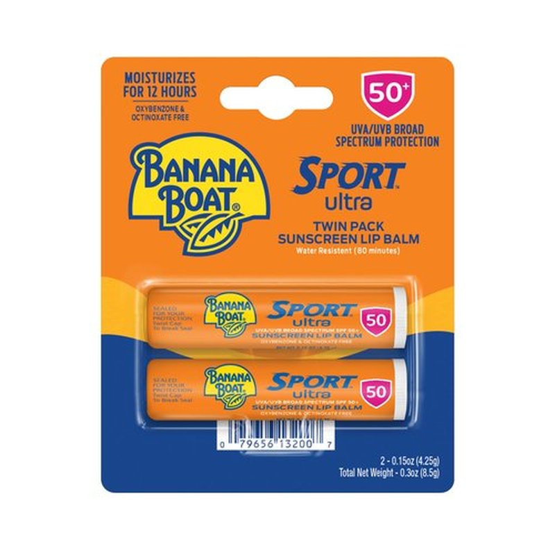 Hawaiian Tropic Mineral Powder Sunscreen Brush SPF 30 & Banana Boat Sport Ultra Lip Balm SPF 50 Twin Pack