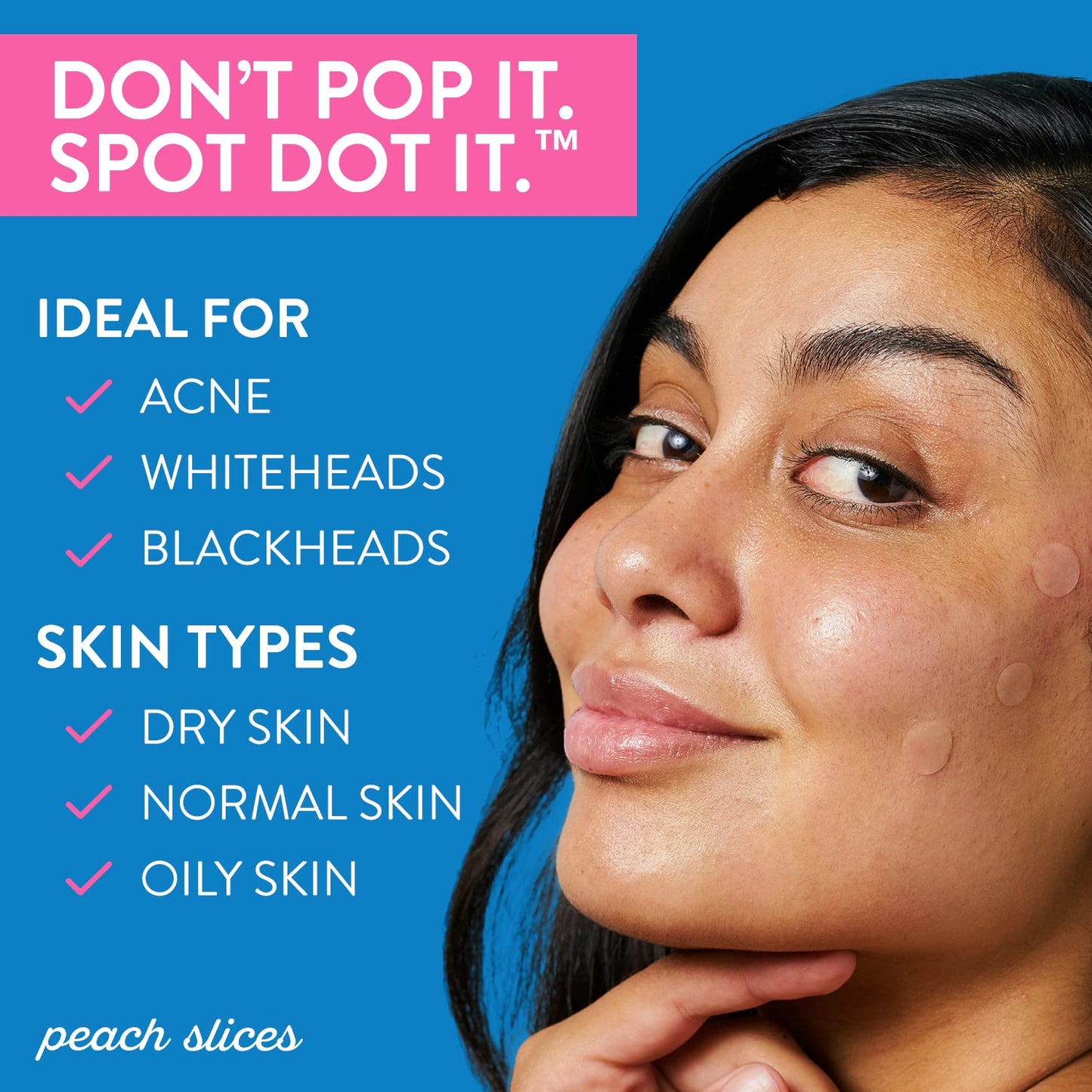 Peach Slices Acne Spot Dots, Exfoliating Toner, Clarifying Toner and Oil-Free Moisturizer Acne Fighting Bundle | Vegan and Cruelty-Free