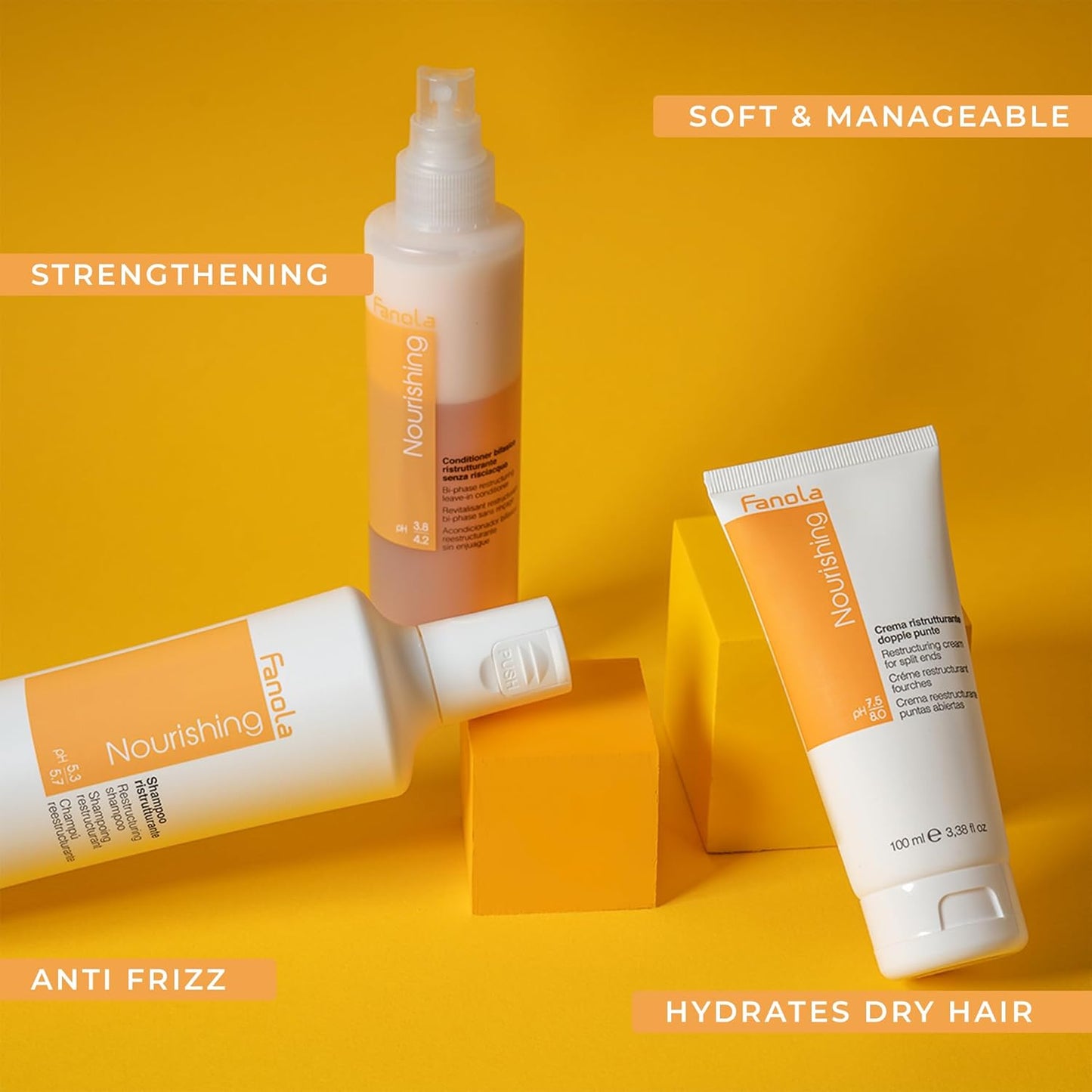 Fanola No Yellow Shampoo Bundle with Nutri Care Restructuring Conditioner
