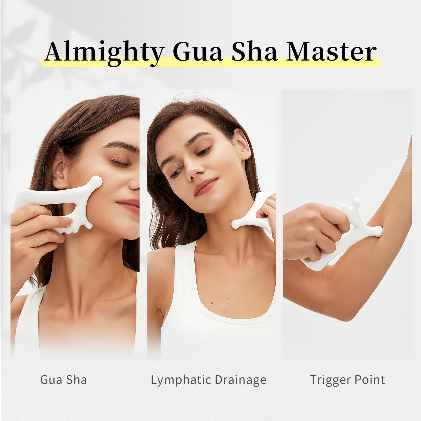 Advanced Ceramic Gua Sha Tool, Body gua sha tool for Women Men, Korean 괄사 Guasha Massage Tool for Fascia Massage and Cellulite；Lymphatic Drainage Tool, Face Sculpting Tool & Acupressure tool
