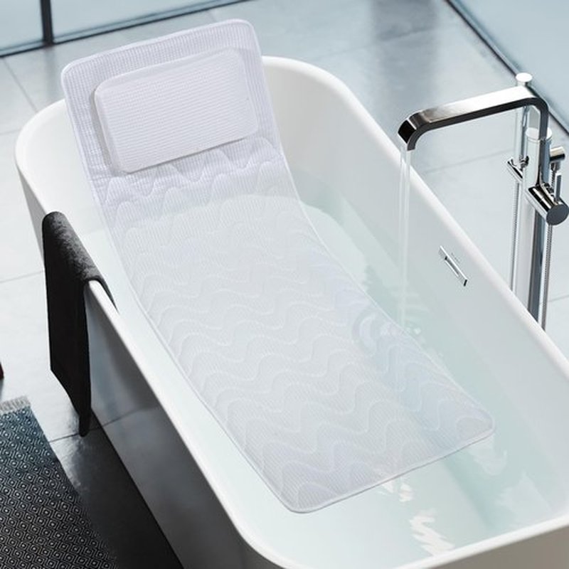 Full Body Bath Pillow (Neck, Back & Body Support), Full Body Bathtub Pillow, Women's Bathtub Pillow Woman Bathtub Accessory,White