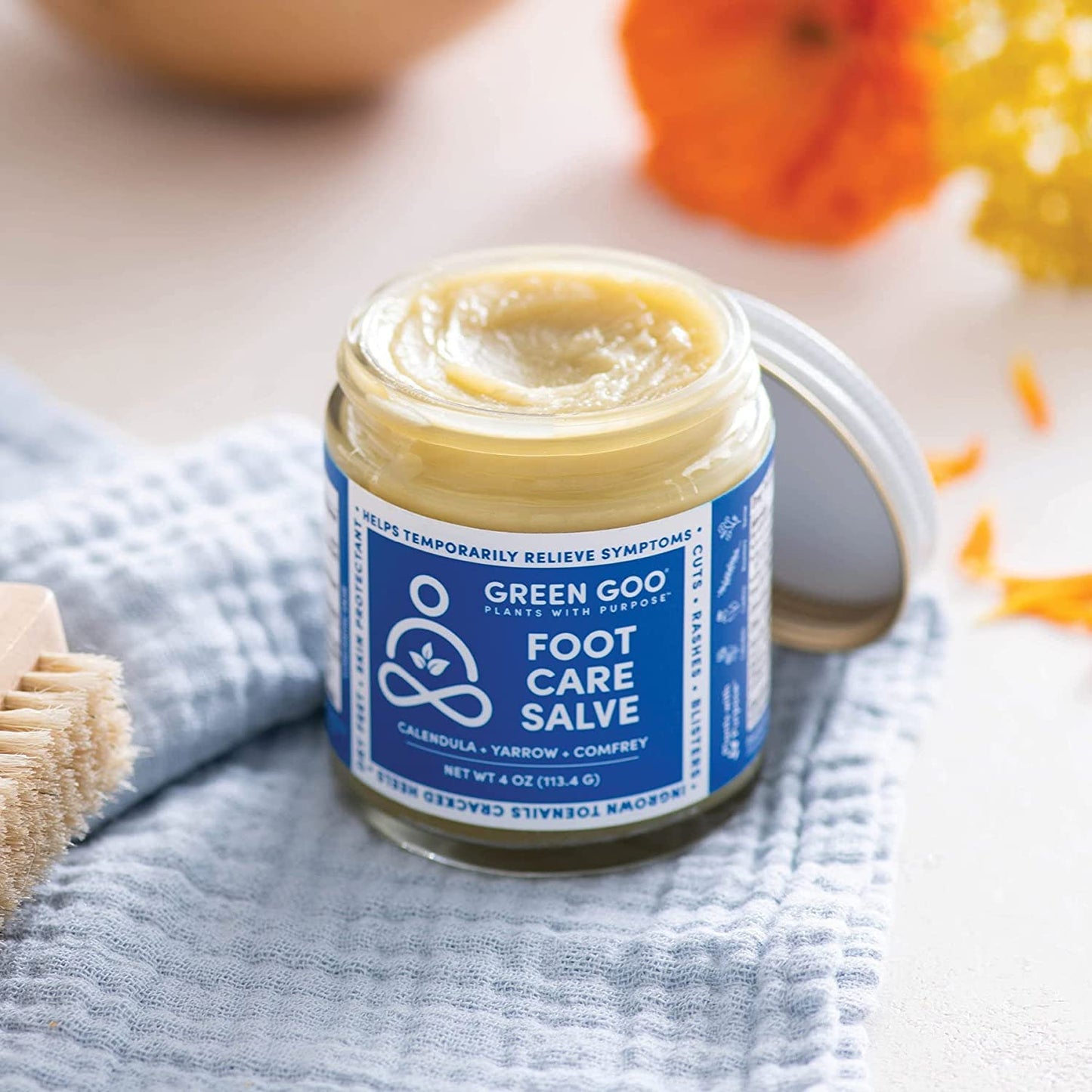 Green Goo Foot Care Salve, Reduces Irritation & Provides Pain Relief to Heal & Soothe Your Feet, Great for Hikers, Climbers, Parents & Teachers, 4 Ounce (Pack of 1), 92289