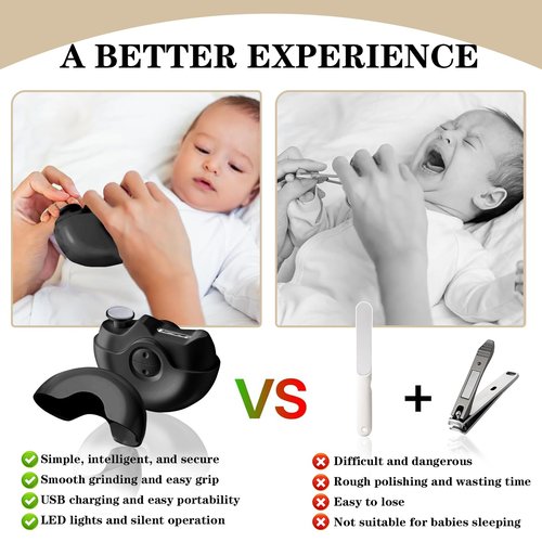 Muoyid Electric Nail Clipper - 2 in 1 Electric Polishing Automatic Nail Clippers, Rechargeable | Dual-Speed Adjustment | Nail Chip Storage, Automatic Nail Clippers for Adults Seniors Babies and Kids