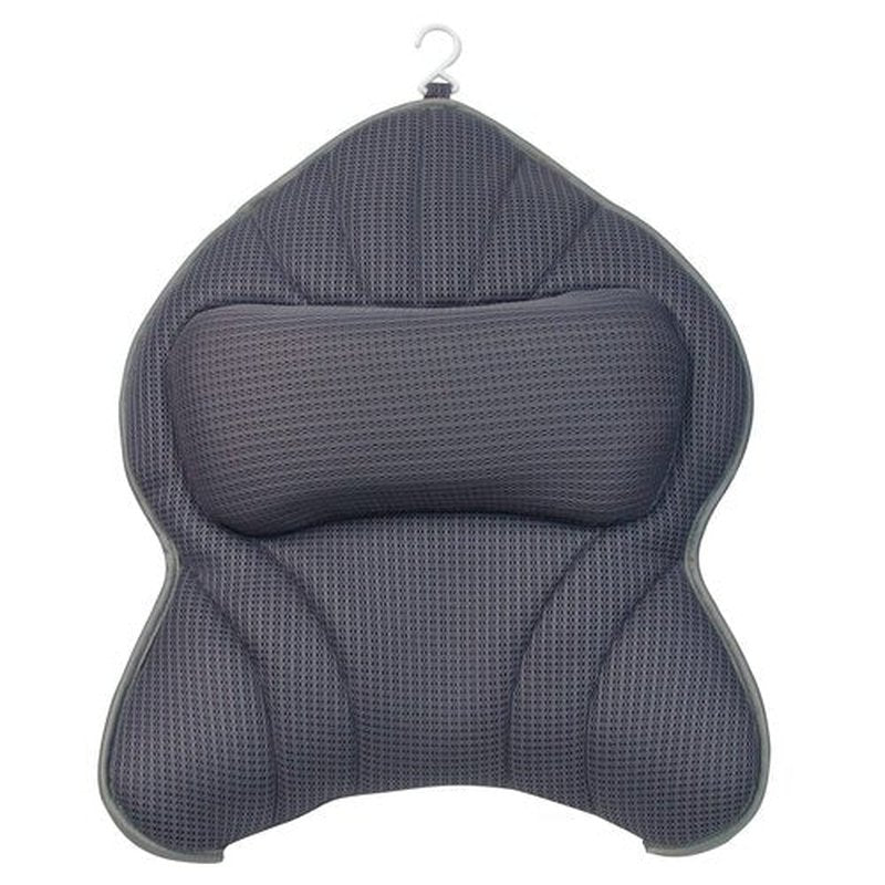 Poemland Extra Thick Large Bath Pillow with Neck,Back,Head Support for Bathtub, Spa, Soaking Gray(21''x17'')