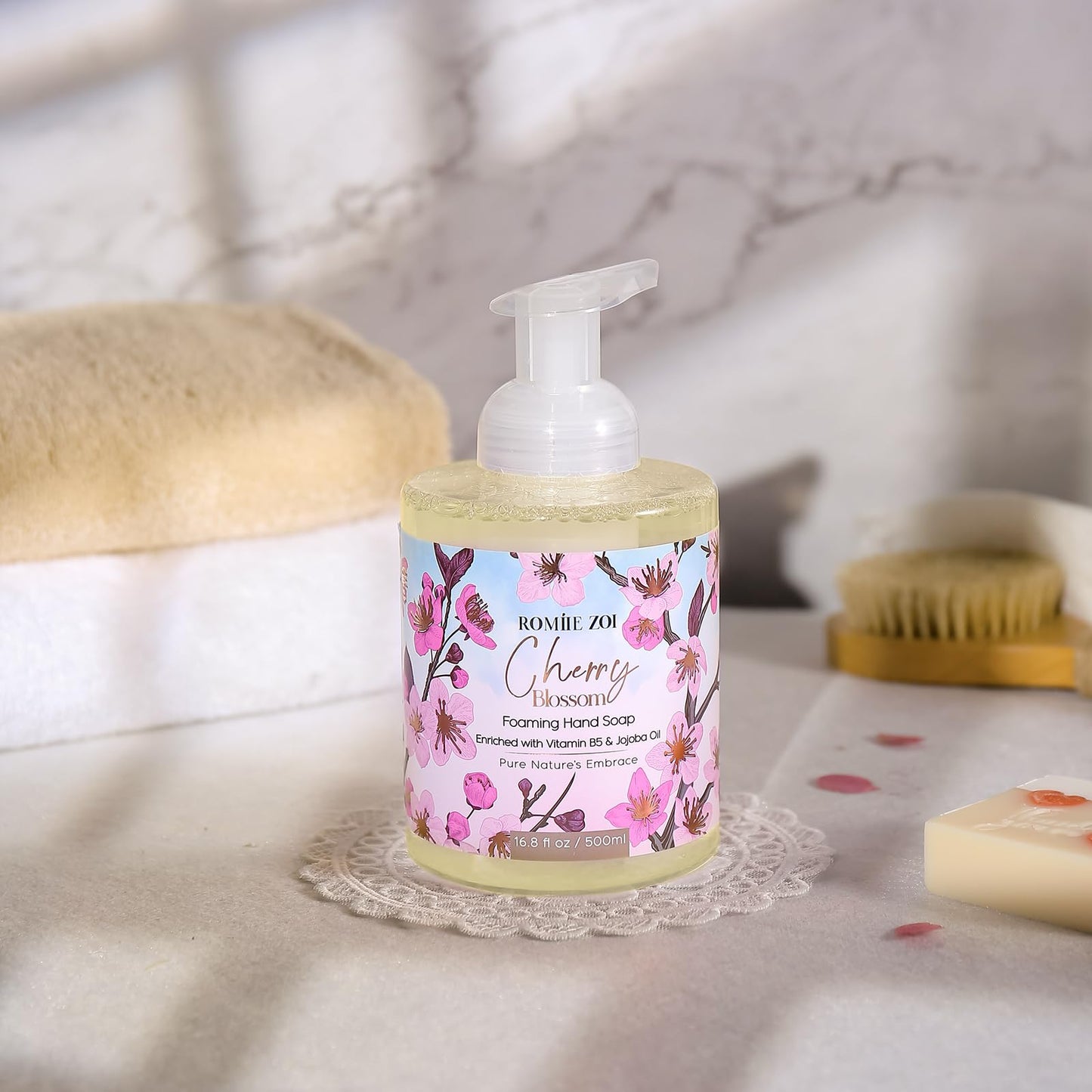 ROMIIE ZOI Foaming Hand Soap with Gift Box - Cherry Blossom - 500 ML/ 16.8 FL. OZ