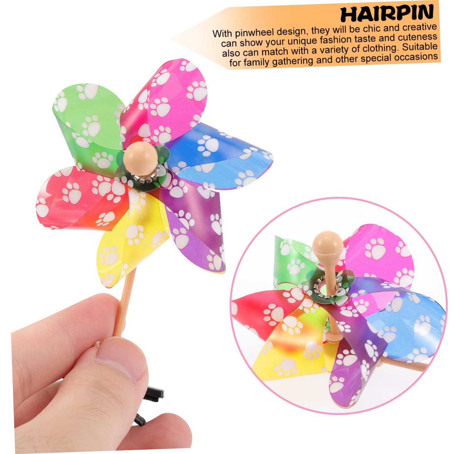 72 Pcs Windmill Hairpin Holiday Hair Clips Girls Hair Accessories Hair Barrettes Pinwheel for Hair Decorative Hairpins Hair Clips for Girls Duckbill Hair Clips Barrettes for Women