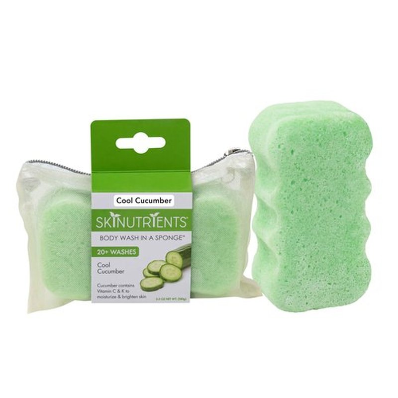 Spongeables Body Wash in a 20+ Wash Sponge, Cool Cucumber, 1 Count