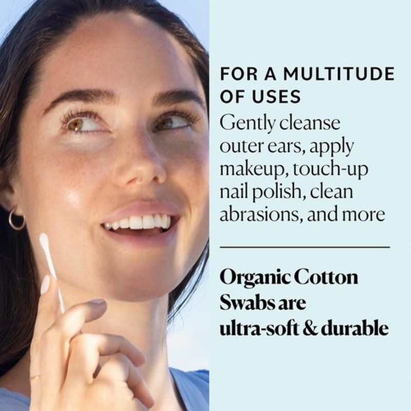 Sky Organics - Organic Cotton Swabs, 1500 ct. - Ultra Soft Tips - Strong & Durable - Hypoallergenic - Chlorine Free - Sustainable - with Ebook - Natural, Vegan & Cruelty Free - Skin Care & Self Care