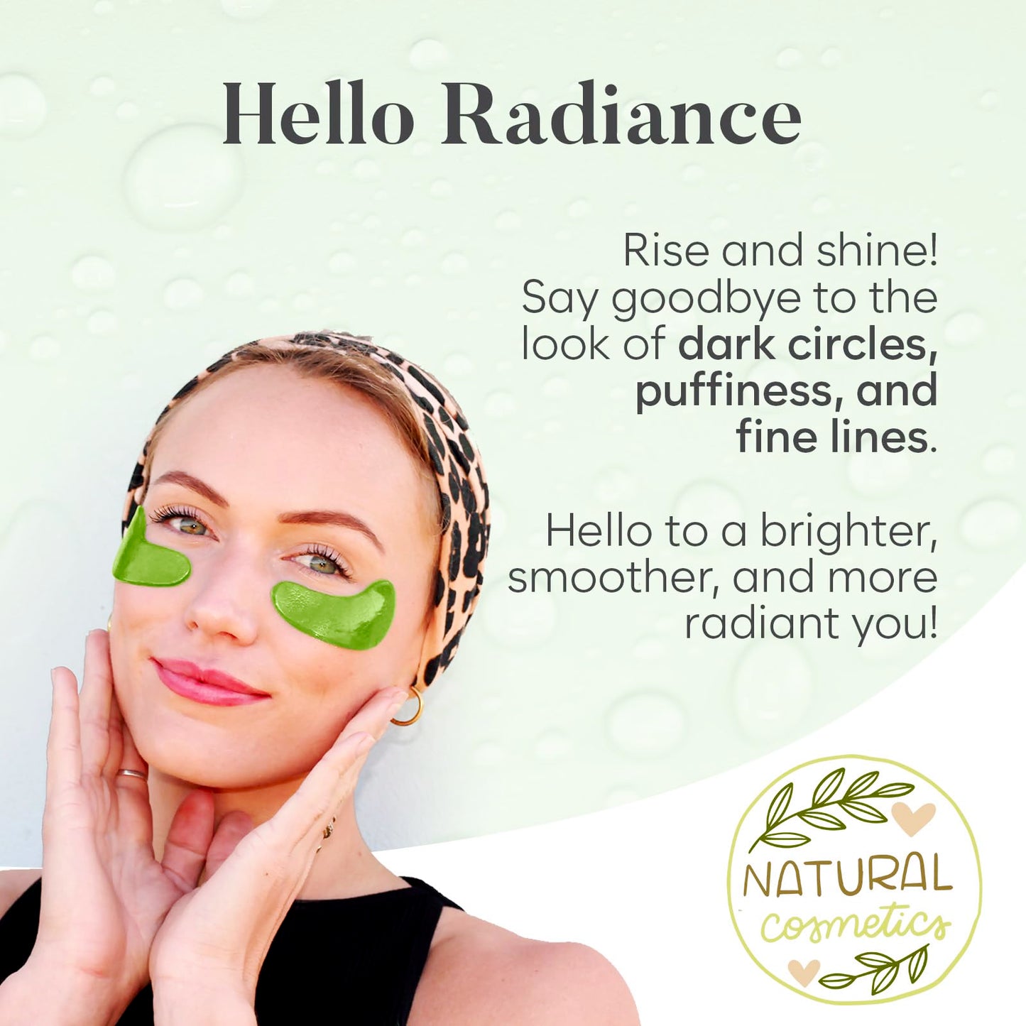 BLOOMORA Green Tea Under Eye Patches (20 Pairs) - Dark Circles & Puffiness Care - Hydrating Eye Mask for Dark Circles and Puffiness
