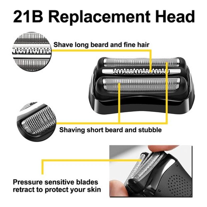 2 Packs 21B Series 3 Electric Shaver Replacement Head Compatible with Braun Series 3 Foil Shaver Replacement Heads 21b 3010s, 3040s,5409,etc for Braun Part 21b