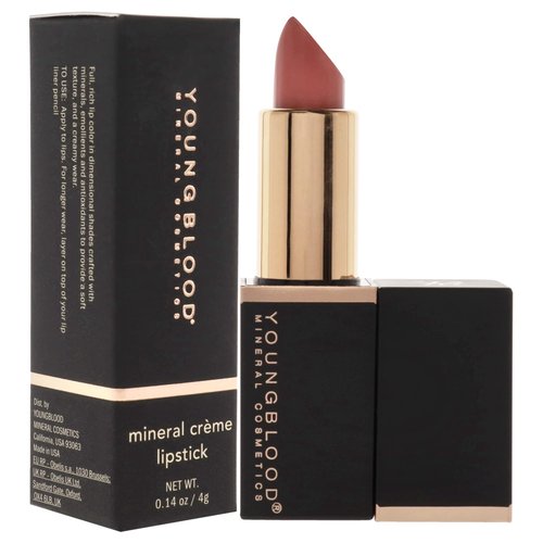 Youngblood Mineral Creme Lipstick - Coral Beach for Women - 0.14 oz Lipstick (Pack of 2)