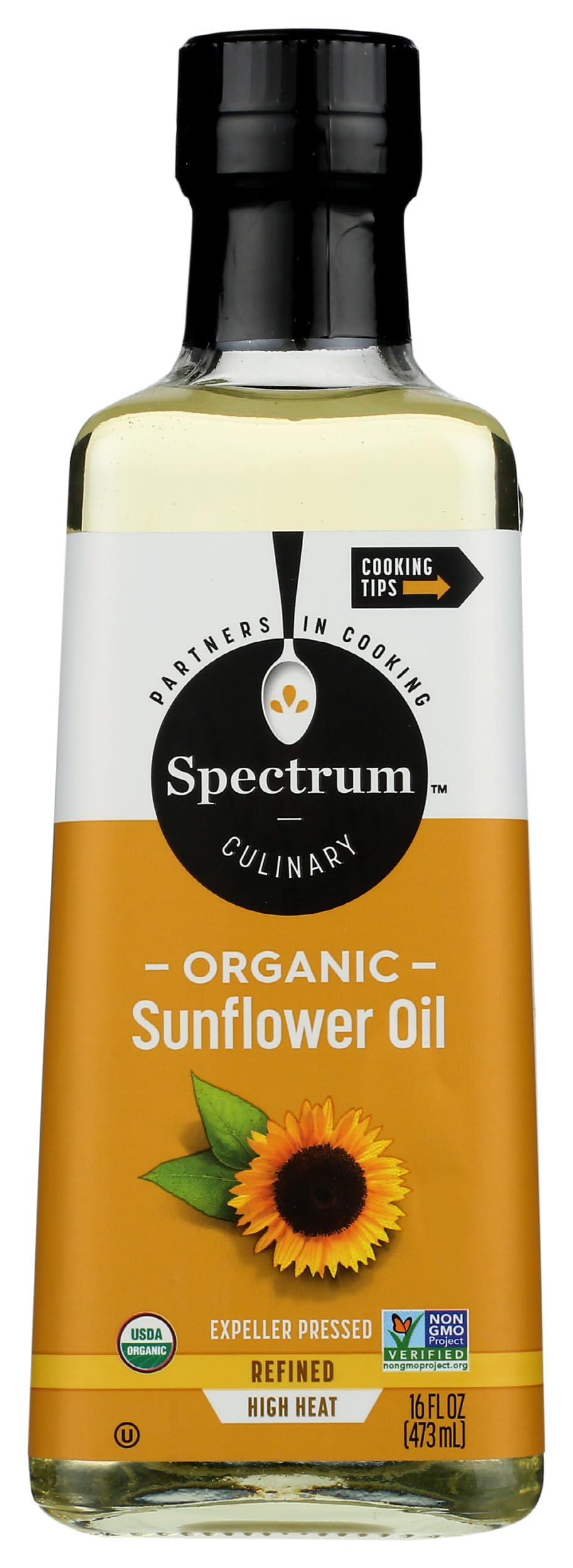 Spectrum, Sunflower Oil, Organic, High Heat, 16 fl oz