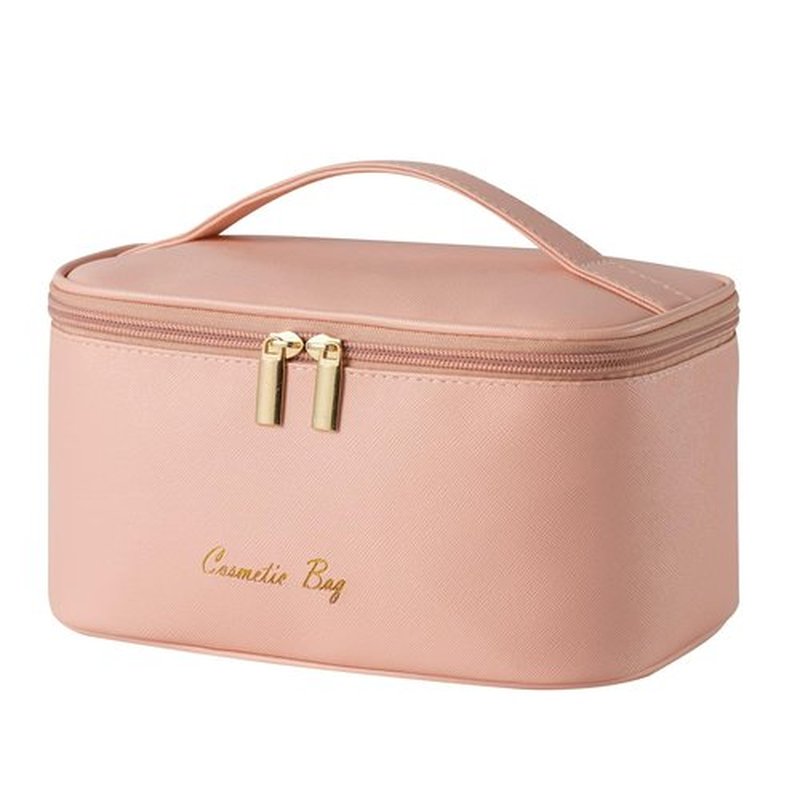 KITENROM Preppy Makeup Bag Small Cosmetic Bags for Women Little Pouch Toiletry Organizer Case(Root Pink)