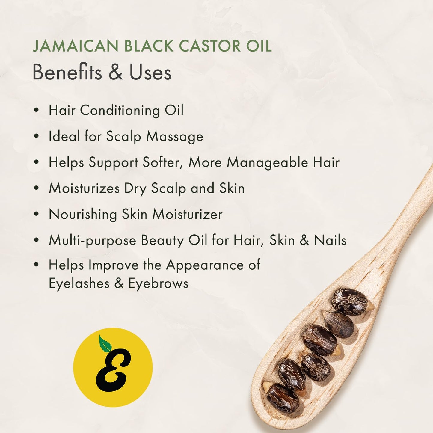 Emily's Pure Jamaican Black Castor Oil 1.6oz – 100% Pure, Authentic Fire Roasted Oil for Hair Growth Support, Scalp & Beard Care, Eyelashes & Eyebrows, Hexane Free