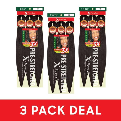 [3 PACK DEAL] Outre X-PRESSION Ultra Braid Pre-streteched Braid 42" 3X (3 Packs, 44)